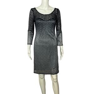 Morgan & Co Metallic Silver Sheath‎ Dress Size 5/6